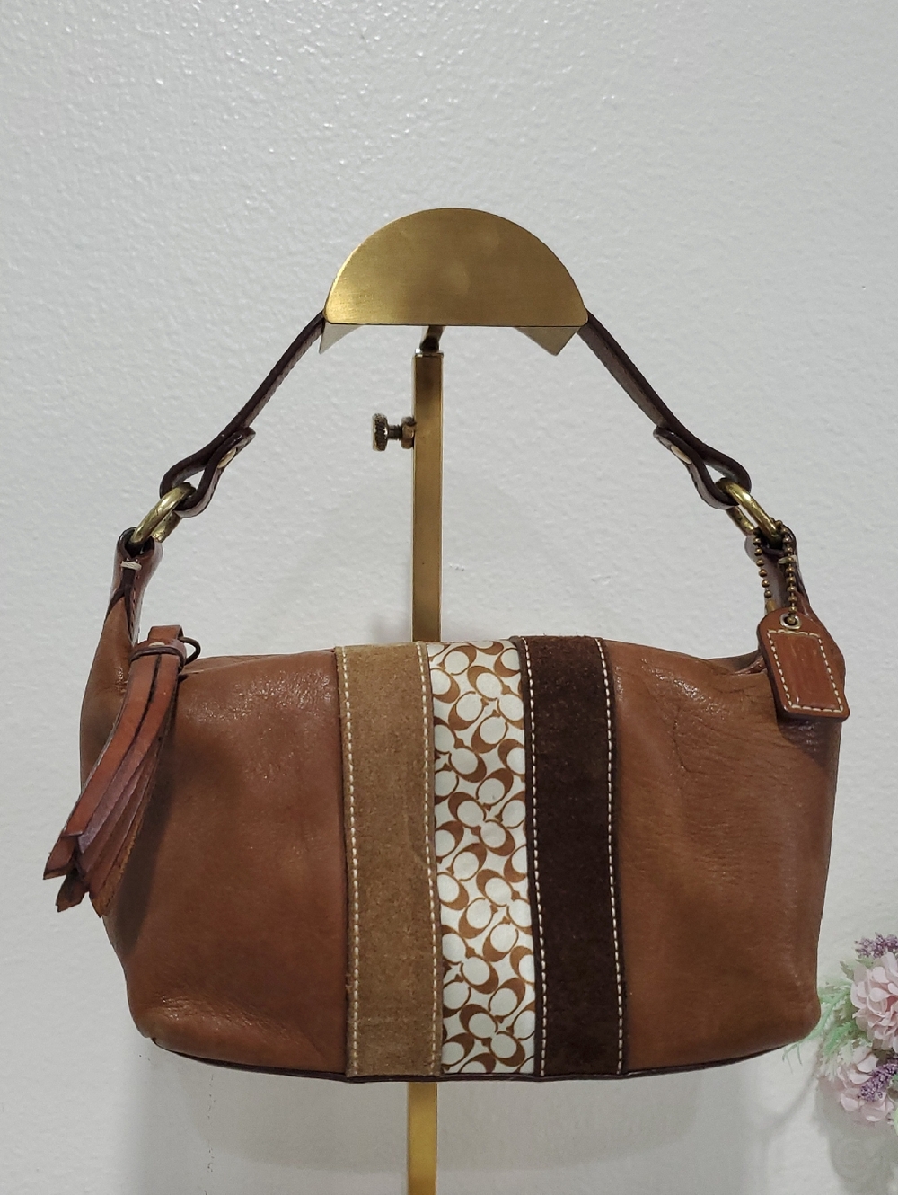 RARE Coach Brown Leather Small Handbag/Cosmetic Bag🤎